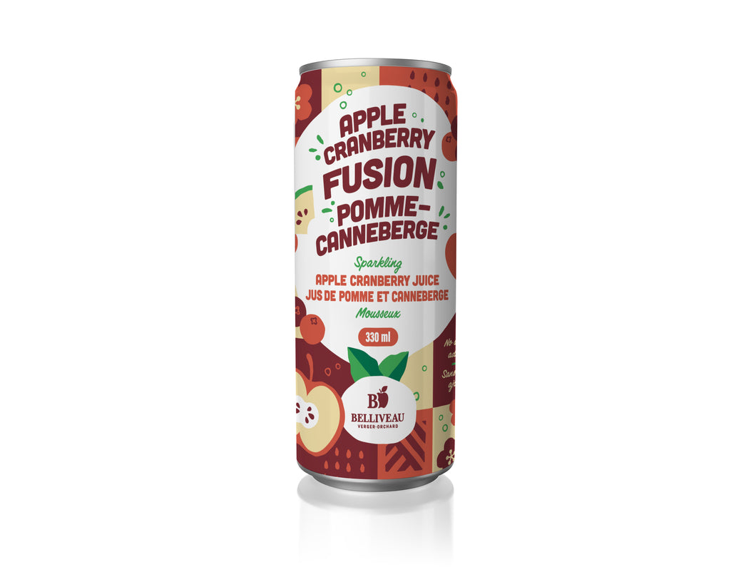 Jus mousseux pomme canneberge / Apple Cranberry Sparkling Juice 330ml (Box of/ Boîte de 24)